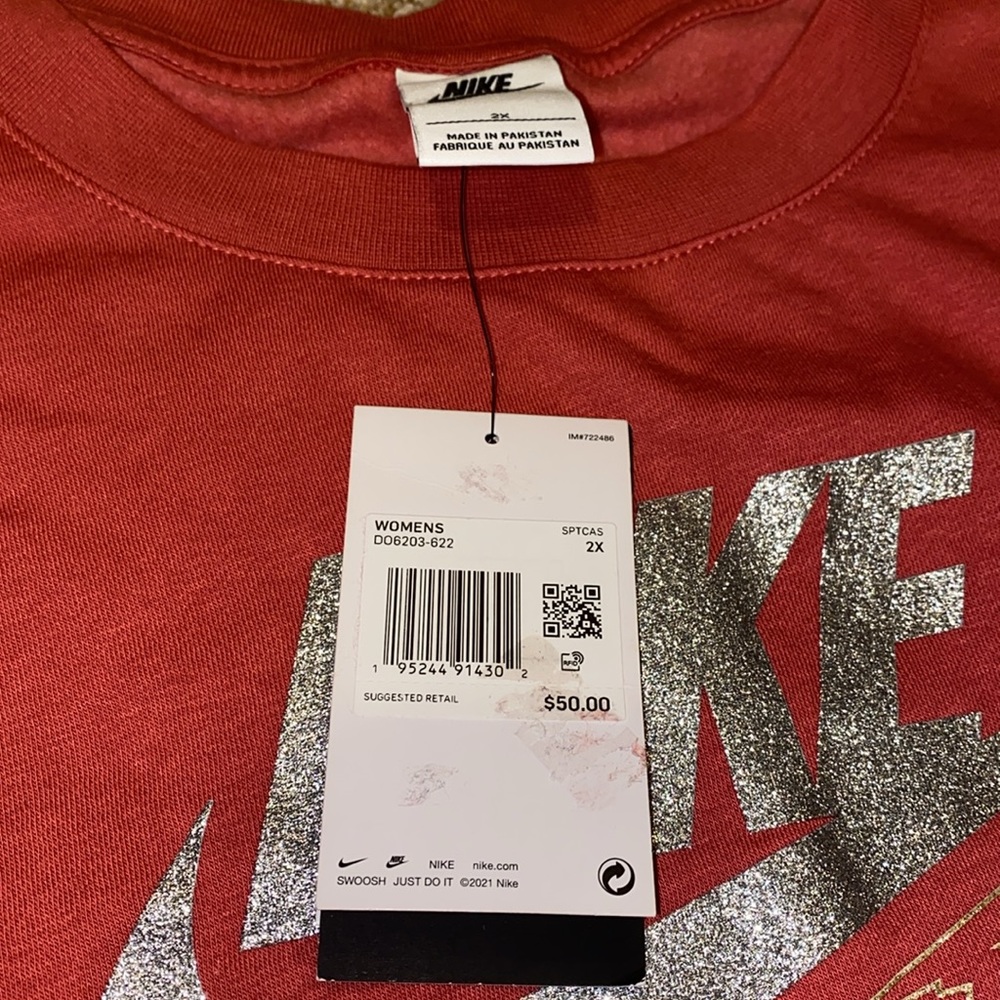 Nike cropped crewneck sweatshirt NWT 2XL - Picture 3 of 11